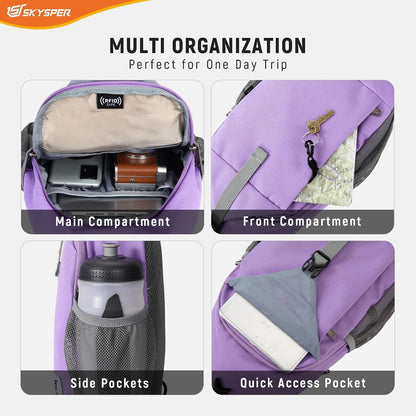 Sling Bag RFID Cross Body Bag Recycled Crossbody Backpack Travel Daypack