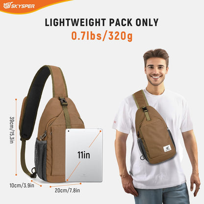 Sling Bag RFID Cross Body Bag Recycled Crossbody Backpack Travel Daypack