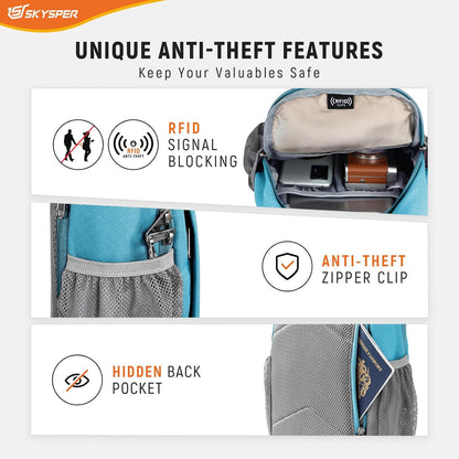 Sling Bag RFID Cross Body Bag Recycled Crossbody Backpack Travel Daypack