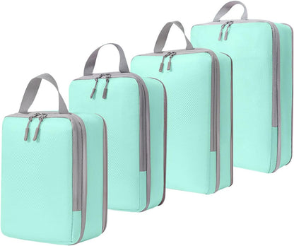 Compression Packing Cubes 4 Set Expandable Luggage Organizer for Travel Essentials