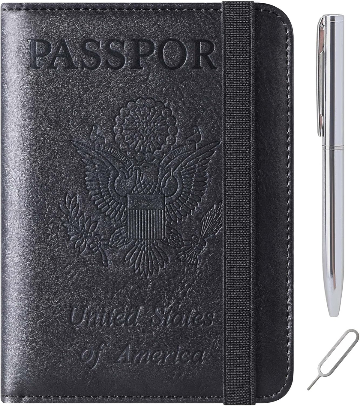Passport Holder for Travel Essentials, Passport Cover, Rfid Blocking Wallet | Travel Wallet, Leather, Passport Case, Travel Accessories, Vacation Luggage Must Haves, for Men Women
