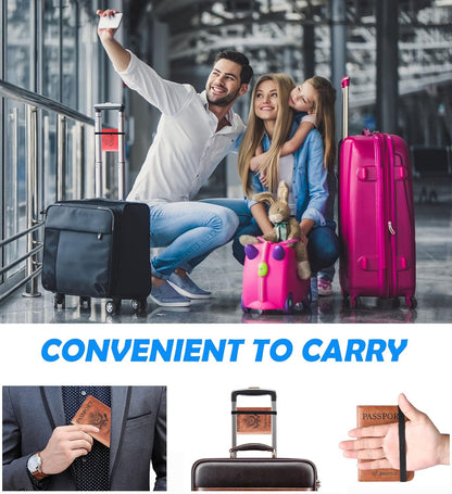 Passport Holder for Travel Essentials, Passport Cover, Rfid Blocking Wallet | Travel Wallet, Leather, Passport Case, Travel Accessories, Vacation Luggage Must Haves, for Men Women