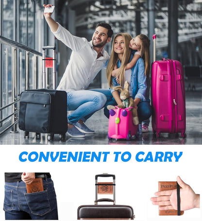 Passport Holder for Travel Essentials, Passport Cover, Rfid Blocking Wallet | Travel Wallet, Leather, Passport Case, Travel Accessories, Vacation Luggage Must Haves, for Men Women