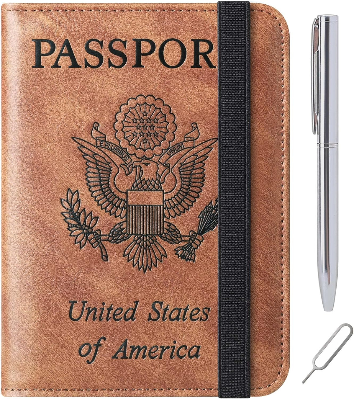 Passport Holder for Travel Essentials, Passport Cover, Rfid Blocking Wallet | Travel Wallet, Leather, Passport Case, Travel Accessories, Vacation Luggage Must Haves, for Men Women