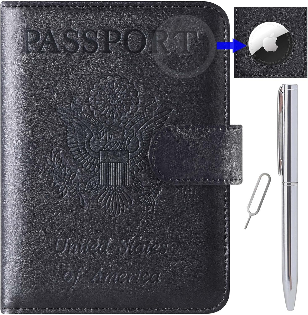 Passport Holder for Travel Essentials, Passport Cover, Rfid Blocking Wallet | Travel Wallet, Leather, Passport Case, Travel Accessories, Vacation Luggage Must Haves, for Men Women