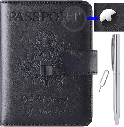 Passport Holder for Travel Essentials, Passport Cover, Rfid Blocking Wallet | Travel Wallet, Leather, Passport Case, Travel Accessories, Vacation Luggage Must Haves, for Men Women