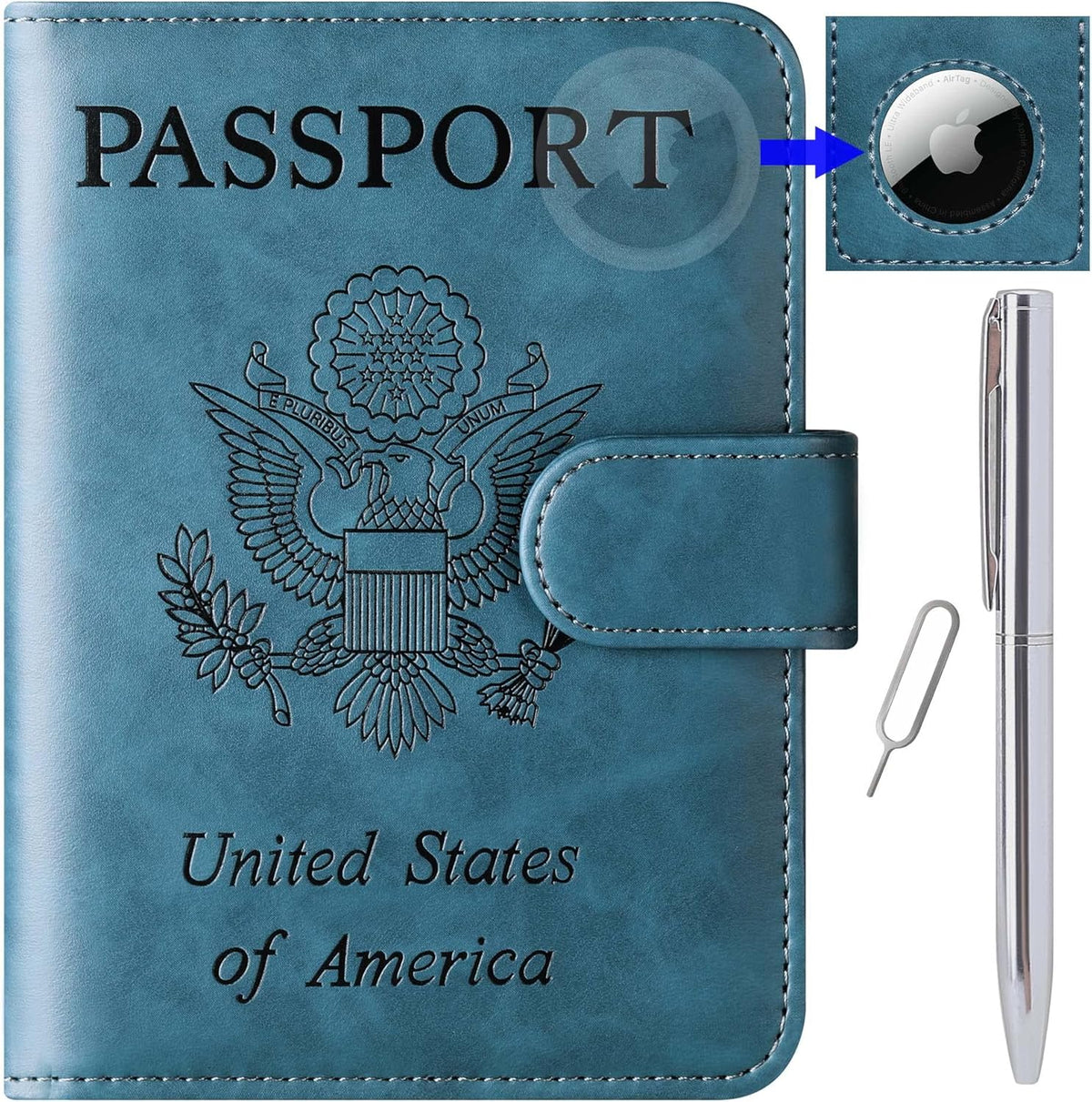 Passport Holder for Travel Essentials, Passport Cover, Rfid Blocking Wallet | Travel Wallet, Leather, Passport Case, Travel Accessories, Vacation Luggage Must Haves, for Men Women