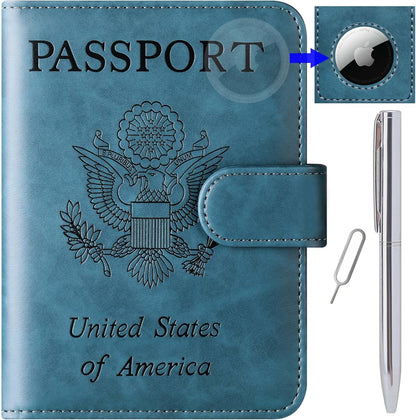 Passport Holder for Travel Essentials, Passport Cover, Rfid Blocking Wallet | Travel Wallet, Leather, Passport Case, Travel Accessories, Vacation Luggage Must Haves, for Men Women