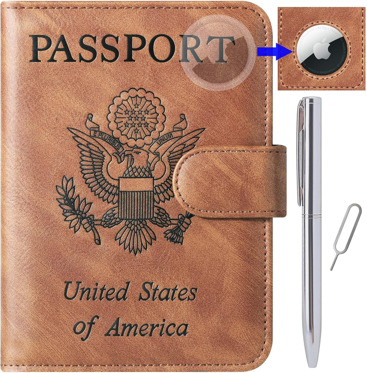 Passport Holder for Travel Essentials, Passport Cover, Rfid Blocking Wallet | Travel Wallet, Leather, Passport Case, Travel Accessories, Vacation Luggage Must Haves, for Men Women