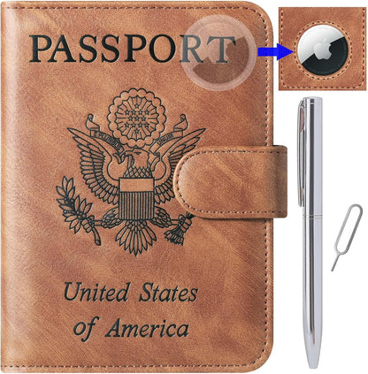 Passport Holder for Travel Essentials, Passport Cover, Rfid Blocking Wallet | Travel Wallet, Leather, Passport Case, Travel Accessories, Vacation Luggage Must Haves, for Men Women