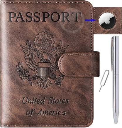 Passport Holder for Travel Essentials, Passport Cover, Rfid Blocking Wallet | Travel Wallet, Leather, Passport Case, Travel Accessories, Vacation Luggage Must Haves, for Men Women