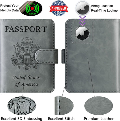 Passport Holder for Travel Essentials, Passport Cover, Rfid Blocking Wallet | Travel Wallet, Leather, Passport Case, Travel Accessories, Vacation Luggage Must Haves, for Men Women