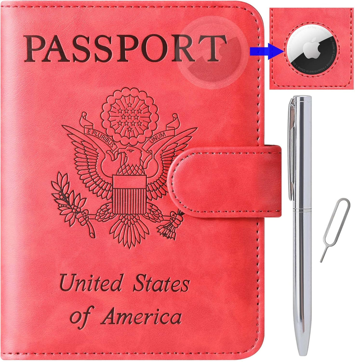 Passport Holder for Travel Essentials, Passport Cover, Rfid Blocking Wallet | Travel Wallet, Leather, Passport Case, Travel Accessories, Vacation Luggage Must Haves, for Men Women