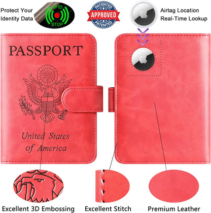 Passport Holder for Travel Essentials, Passport Cover, Rfid Blocking Wallet | Travel Wallet, Leather, Passport Case, Travel Accessories, Vacation Luggage Must Haves, for Men Women