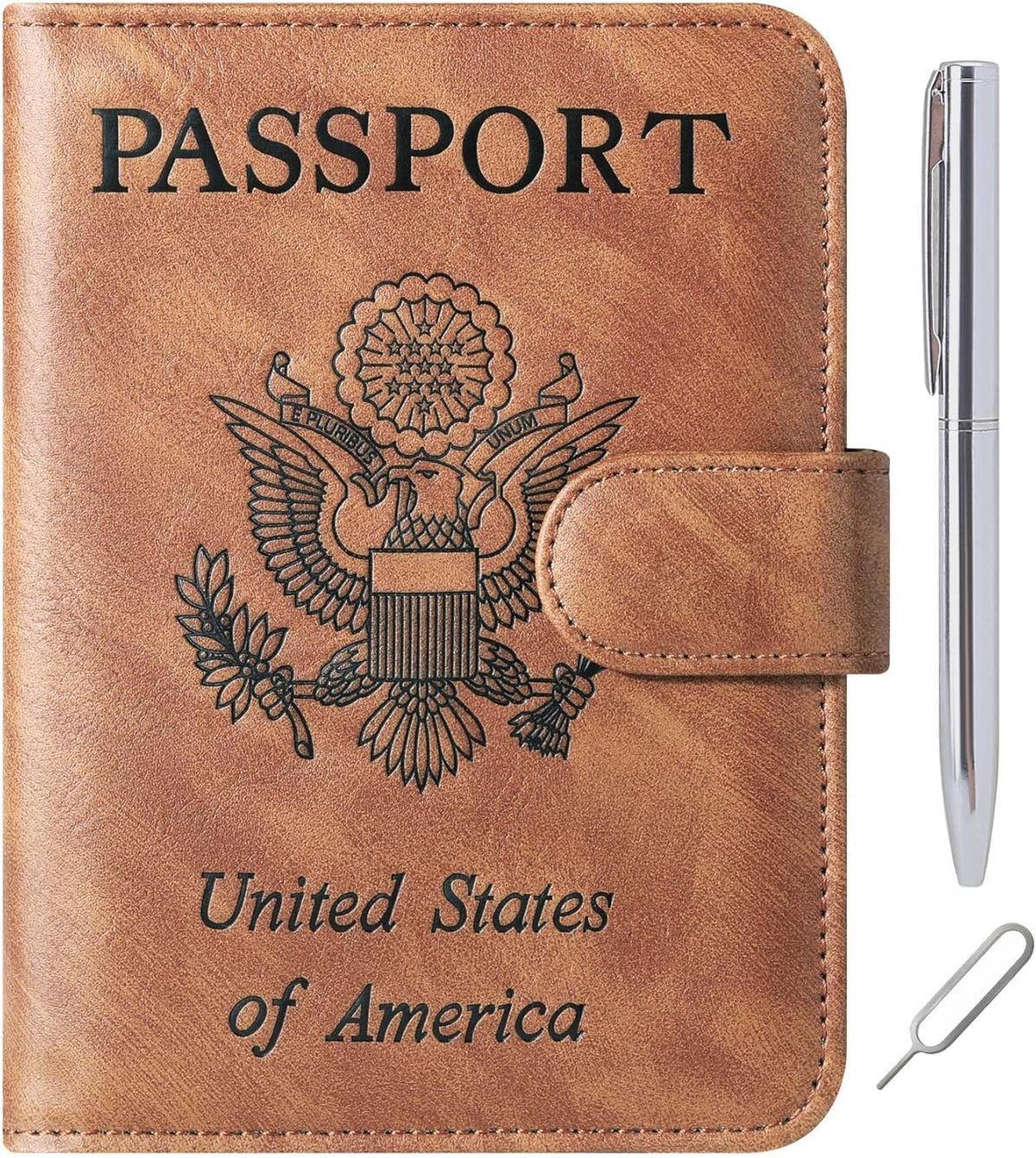 Passport Holder for Travel Essentials, Passport Cover, Rfid Blocking Wallet | Travel Wallet, Leather, Passport Case, Travel Accessories, Vacation Luggage Must Haves, for Men Women