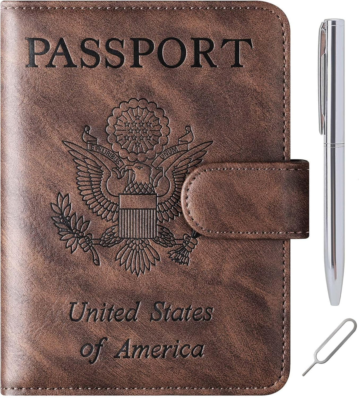 Passport Holder for Travel Essentials, Passport Cover, Rfid Blocking Wallet | Travel Wallet, Leather, Passport Case, Travel Accessories, Vacation Luggage Must Haves, for Men Women