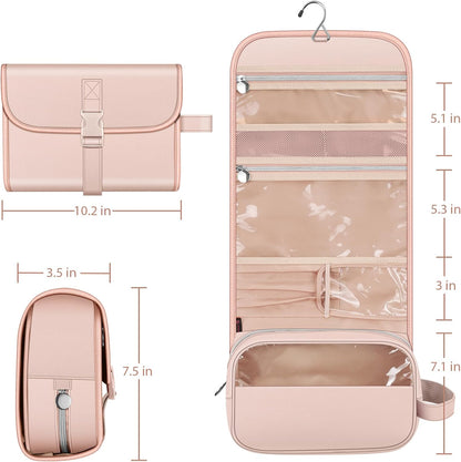 Portable Toiletry Cosmetic Travel Bag, Large Water Resistant Hanging Makeup Organizer Storage Pouch Case for Women Girls (Jungle Night)