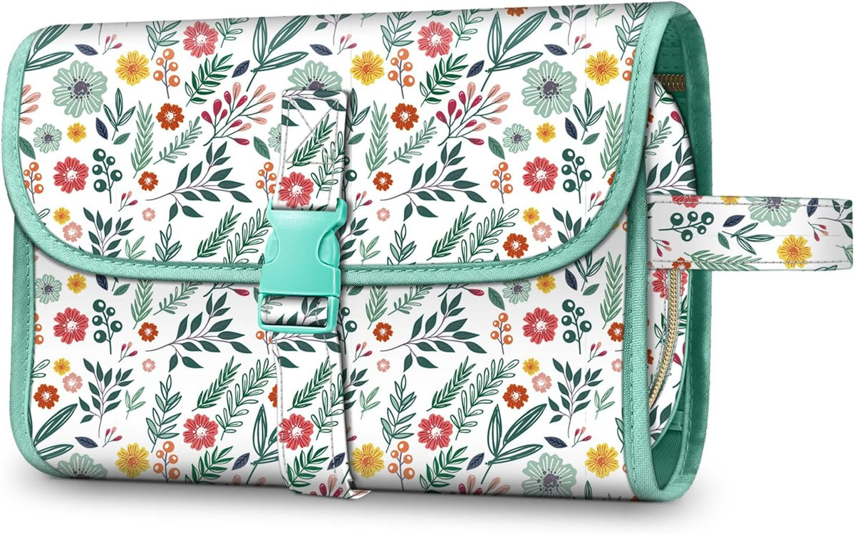 Portable Toiletry Cosmetic Travel Bag, Large Water Resistant Hanging Makeup Organizer Storage Pouch Case for Women Girls (Jungle Night)