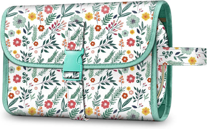 Portable Toiletry Cosmetic Travel Bag, Large Water Resistant Hanging Makeup Organizer Storage Pouch Case for Women Girls (Jungle Night)