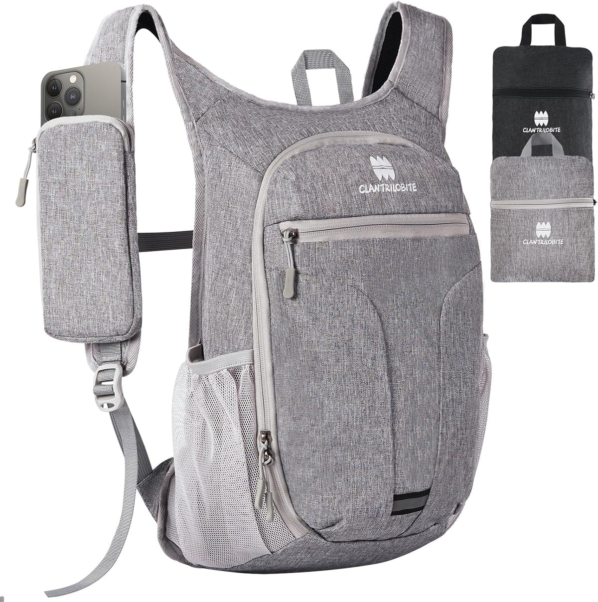 20L Small Hiking Backpack for Women - Lightweight Packable Backpack for Men, Waterproof Foldable Daypack for Travel, Hiking, and Daily Use, Adjustable Chest Strap Multiple Pockets, Black