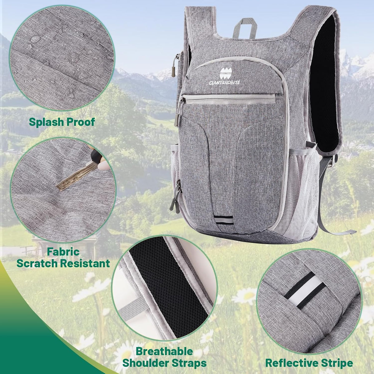 20L Small Hiking Backpack for Women - Lightweight Packable Backpack for Men, Waterproof Foldable Daypack for Travel, Hiking, and Daily Use, Adjustable Chest Strap Multiple Pockets, Black