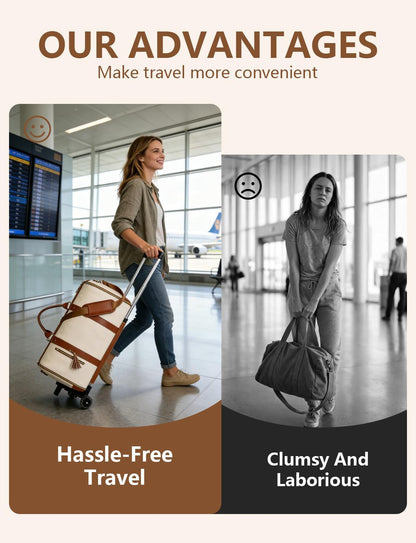 3 in 1 Convertible Garment Duffle Bags for Travel 45L Smooth Zipper Rolling Duffle Bag With Wheels Waterproof Carry On Duffle Bag for Men&Women with Weekends Weddings Business Short Trips Black