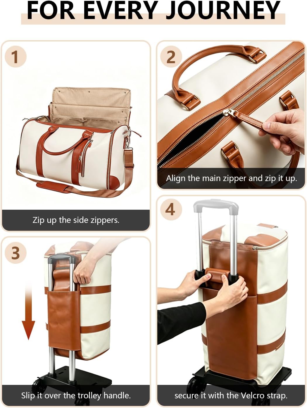 3 in 1 Convertible Garment Duffle Bags for Travel 45L Smooth Zipper Rolling Duffle Bag With Wheels Waterproof Carry On Duffle Bag for Men&Women with Weekends Weddings Business Short Trips Black