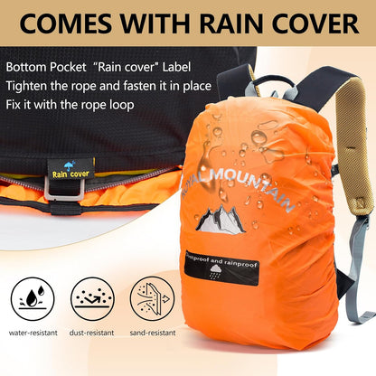 Small Hiking Backpack, 20L Lightweight Travel Backpacks For Men Women, Water Resistant Outdoor Day Pack, Ultralight Camping Daypack Backpacks Fit For Camping. (With Rain-cover)