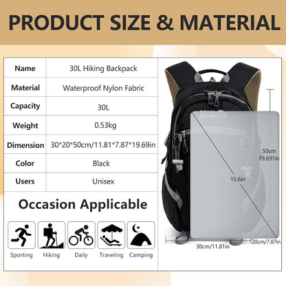 Small Hiking Backpack, 20L Lightweight Travel Backpacks For Men Women, Water Resistant Outdoor Day Pack, Ultralight Camping Daypack Backpacks Fit For Camping. (With Rain-cover)