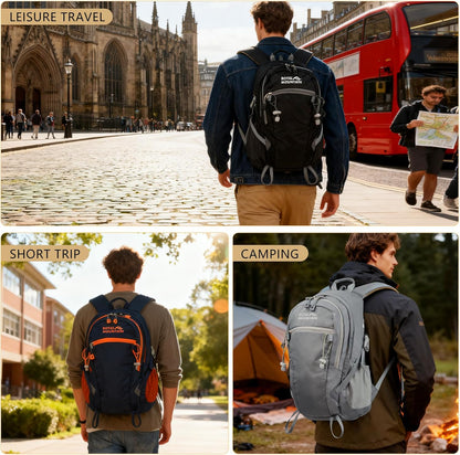 Small Hiking Backpack, 20L Lightweight Travel Backpacks For Men Women, Water Resistant Outdoor Day Pack, Ultralight Camping Daypack Backpacks Fit For Camping. (With Rain-cover)