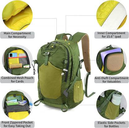 Small Hiking Backpack, 20L Lightweight Travel Backpacks For Men Women, Water Resistant Outdoor Day Pack, Ultralight Camping Daypack Backpacks Fit For Camping. (With Rain-cover)