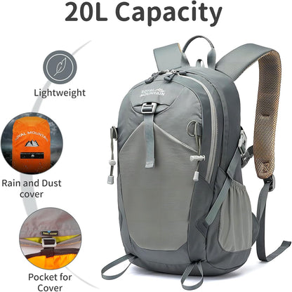 Small Hiking Backpack, 20L Lightweight Travel Backpacks For Men Women, Water Resistant Outdoor Day Pack, Ultralight Camping Daypack Backpacks Fit For Camping. (With Rain-cover)