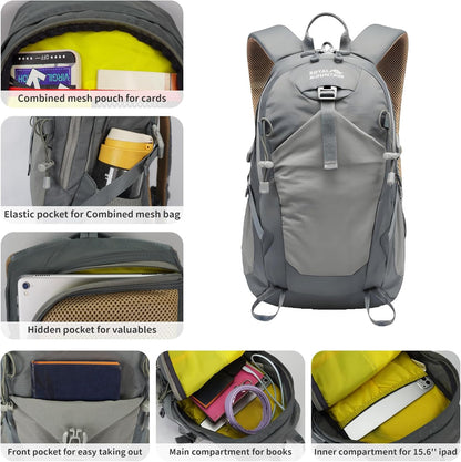 Small Hiking Backpack, 20L Lightweight Travel Backpacks For Men Women, Water Resistant Outdoor Day Pack, Ultralight Camping Daypack Backpacks Fit For Camping. (With Rain-cover)