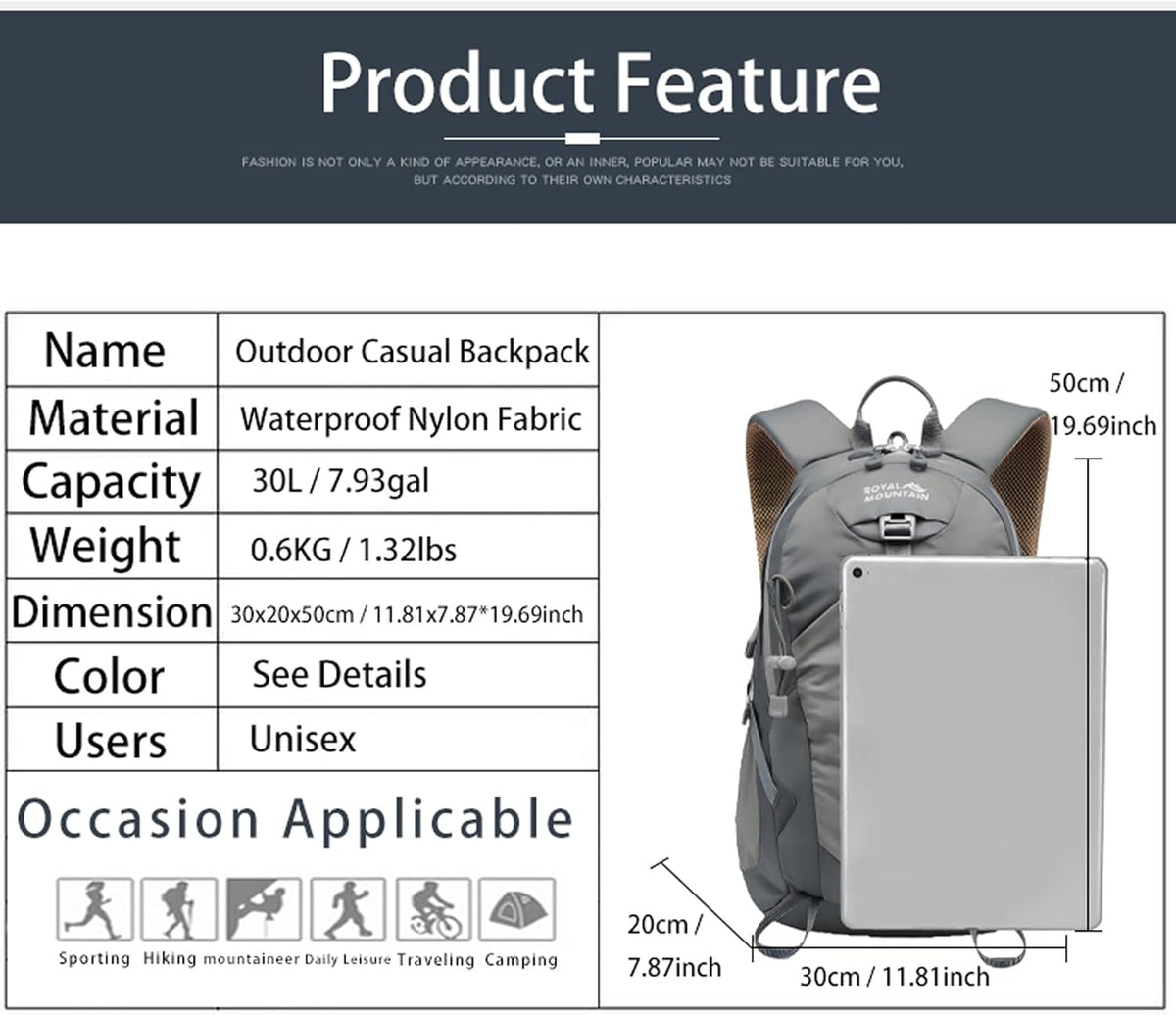 Small Hiking Backpack, 20L Lightweight Travel Backpacks For Men Women, Water Resistant Outdoor Day Pack, Ultralight Camping Daypack Backpacks Fit For Camping. (With Rain-cover)