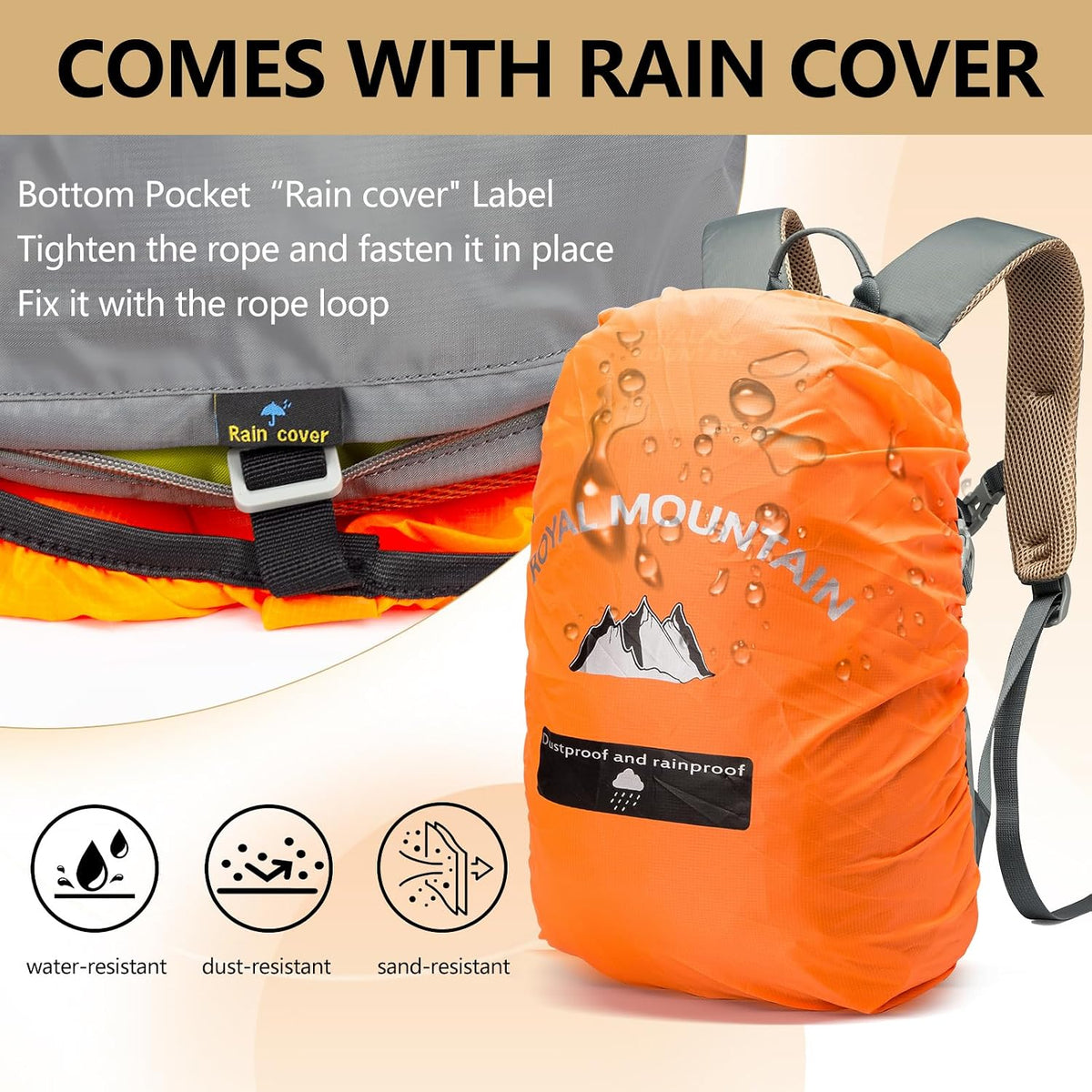 Small Hiking Backpack, 20L Lightweight Travel Backpacks For Men Women, Water Resistant Outdoor Day Pack, Ultralight Camping Daypack Backpacks Fit For Camping. (With Rain-cover)