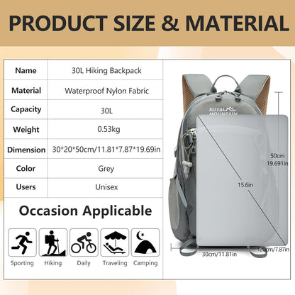 Small Hiking Backpack, 20L Lightweight Travel Backpacks For Men Women, Water Resistant Outdoor Day Pack, Ultralight Camping Daypack Backpacks Fit For Camping. (With Rain-cover)