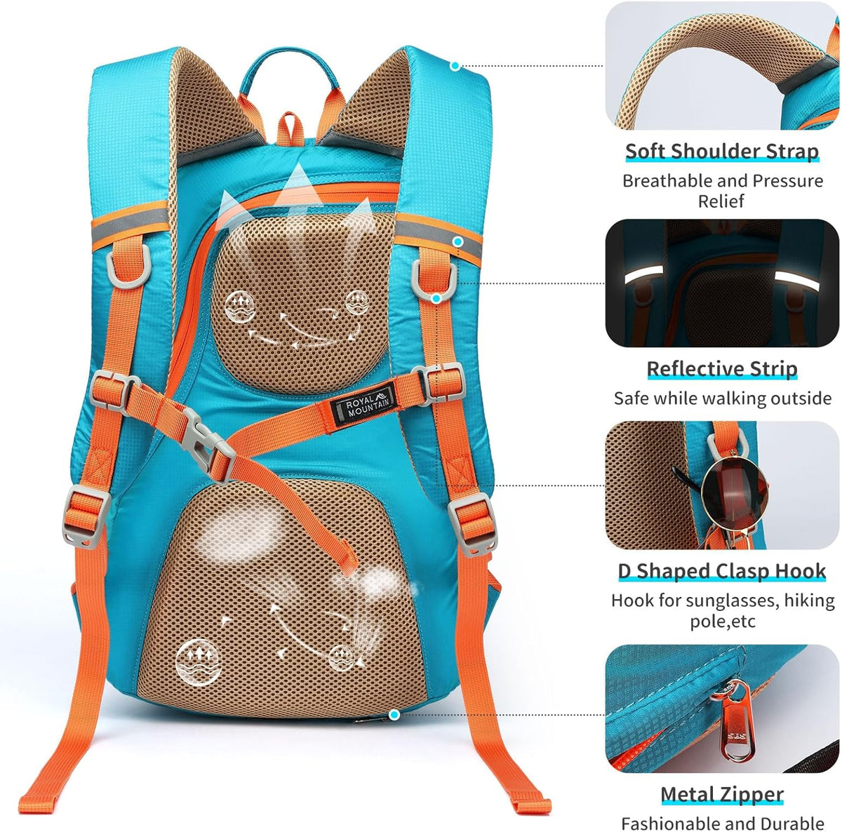 Small Hiking Backpack, 20L Lightweight Travel Backpacks For Men Women, Water Resistant Outdoor Day Pack, Ultralight Camping Daypack Backpacks Fit For Camping. (With Rain-cover)
