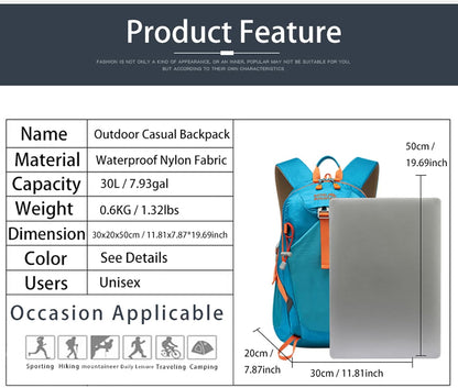 Small Hiking Backpack, 20L Lightweight Travel Backpacks For Men Women, Water Resistant Outdoor Day Pack, Ultralight Camping Daypack Backpacks Fit For Camping. (With Rain-cover)