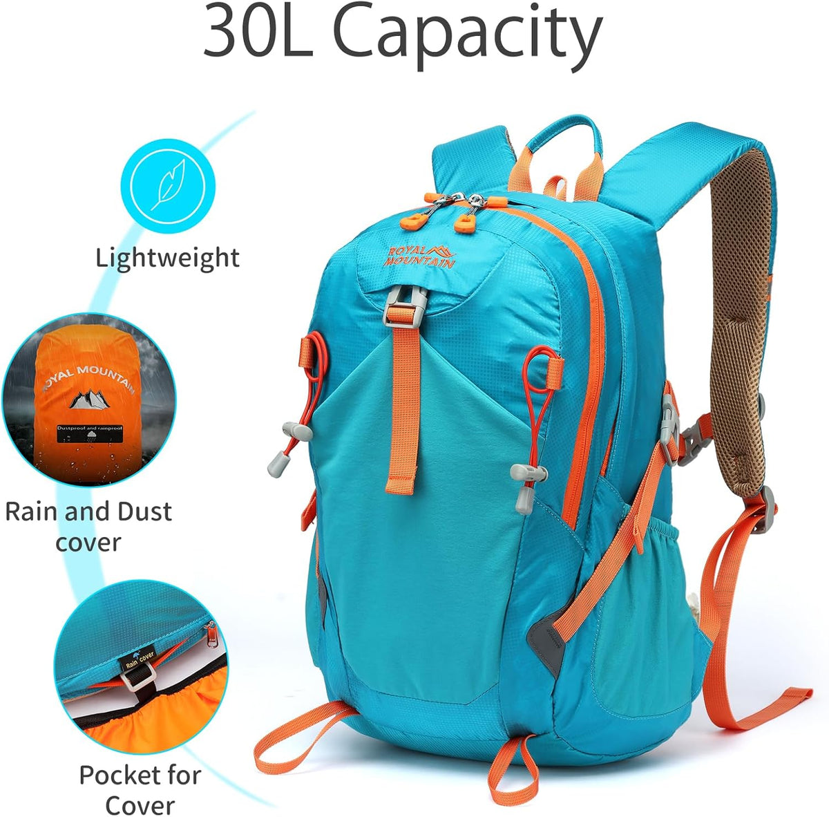 Small Hiking Backpack, 20L Lightweight Travel Backpacks For Men Women, Water Resistant Outdoor Day Pack, Ultralight Camping Daypack Backpacks Fit For Camping. (With Rain-cover)