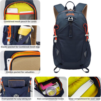 Small Hiking Backpack, 20L Lightweight Travel Backpacks For Men Women, Water Resistant Outdoor Day Pack, Ultralight Camping Daypack Backpacks Fit For Camping. (With Rain-cover)
