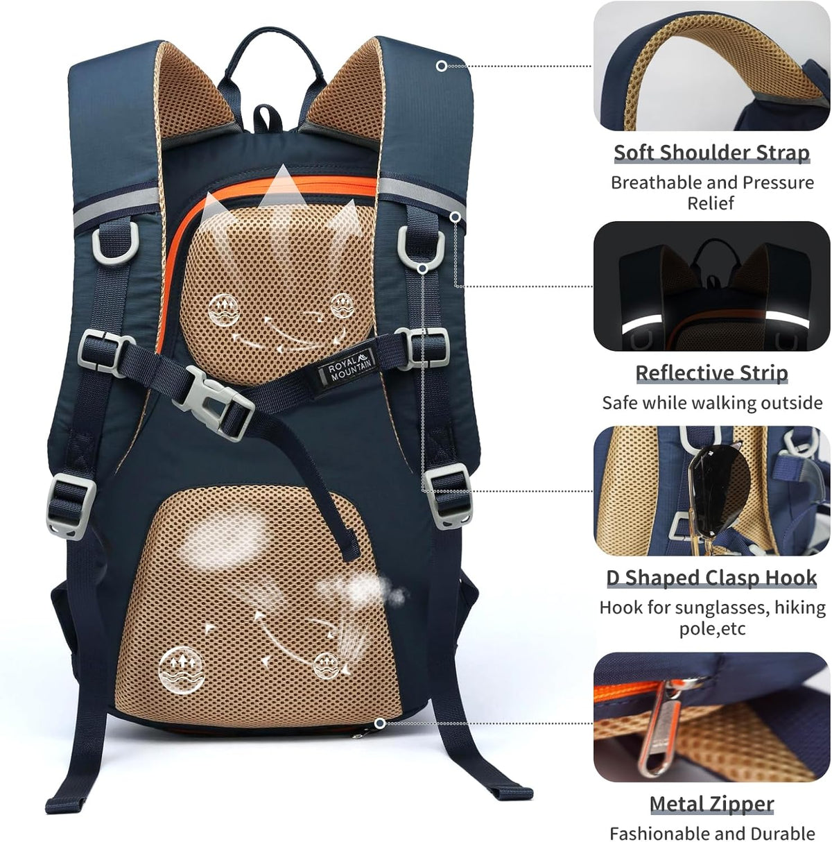 Small Hiking Backpack, 20L Lightweight Travel Backpacks For Men Women, Water Resistant Outdoor Day Pack, Ultralight Camping Daypack Backpacks Fit For Camping. (With Rain-cover)