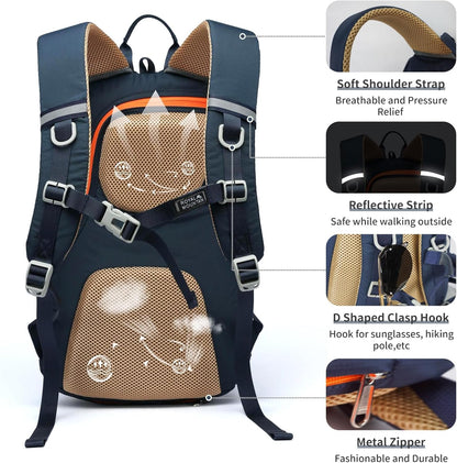 Small Hiking Backpack, 20L Lightweight Travel Backpacks For Men Women, Water Resistant Outdoor Day Pack, Ultralight Camping Daypack Backpacks Fit For Camping. (With Rain-cover)