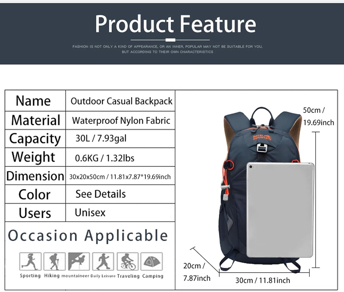 Small Hiking Backpack, 20L Lightweight Travel Backpacks For Men Women, Water Resistant Outdoor Day Pack, Ultralight Camping Daypack Backpacks Fit For Camping. (With Rain-cover)