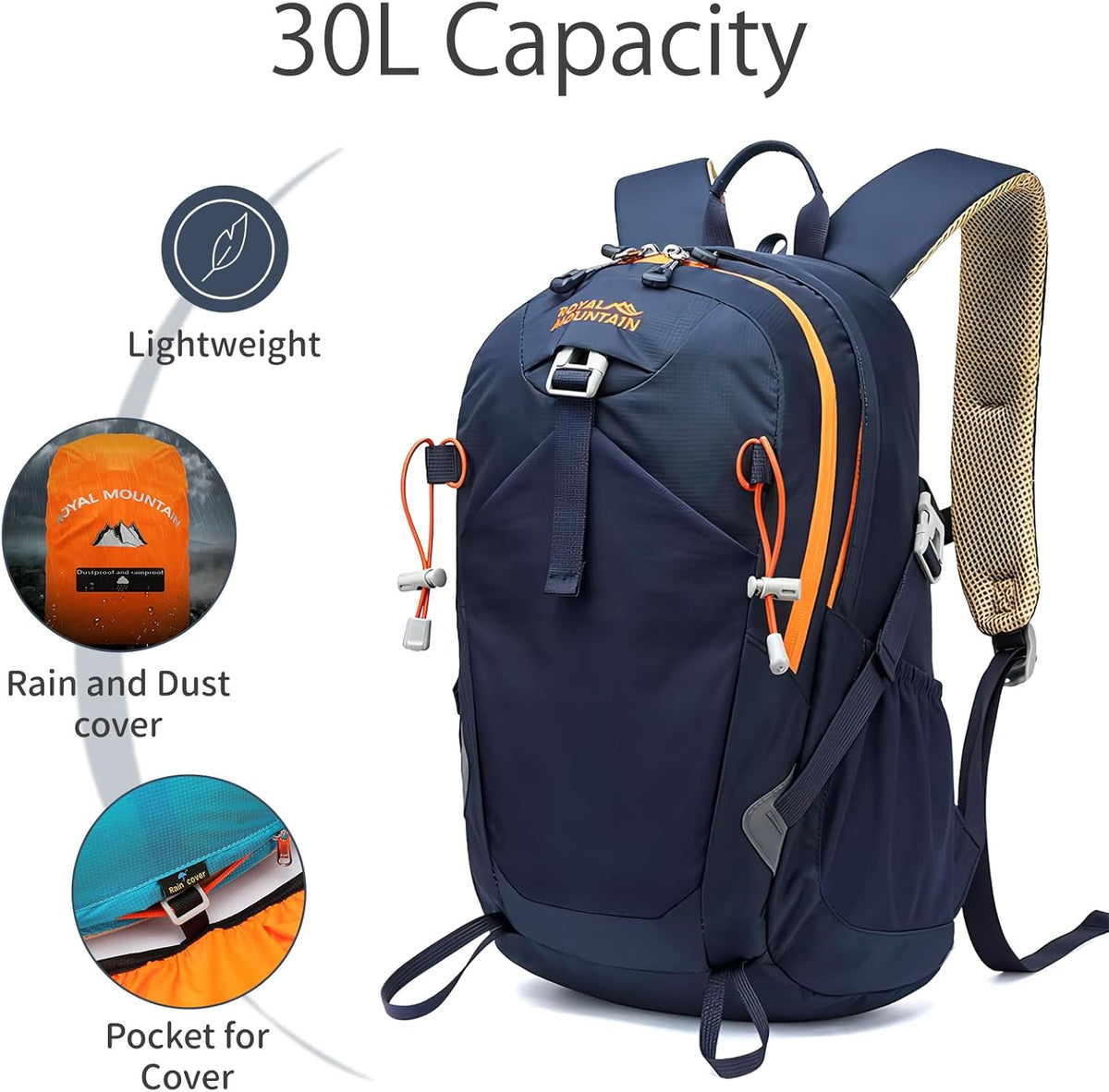 Small Hiking Backpack, 20L Lightweight Travel Backpacks For Men Women, Water Resistant Outdoor Day Pack, Ultralight Camping Daypack Backpacks Fit For Camping. (With Rain-cover)