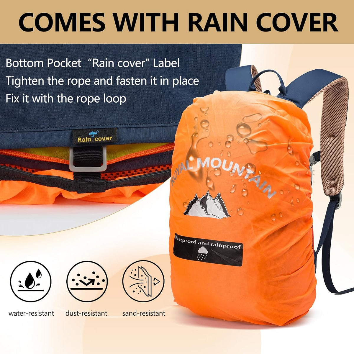 Small Hiking Backpack, 20L Lightweight Travel Backpacks For Men Women, Water Resistant Outdoor Day Pack, Ultralight Camping Daypack Backpacks Fit For Camping. (With Rain-cover)
