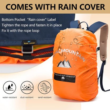 Small Hiking Backpack, 20L Lightweight Travel Backpacks For Men Women, Water Resistant Outdoor Day Pack, Ultralight Camping Daypack Backpacks Fit For Camping. (With Rain-cover)