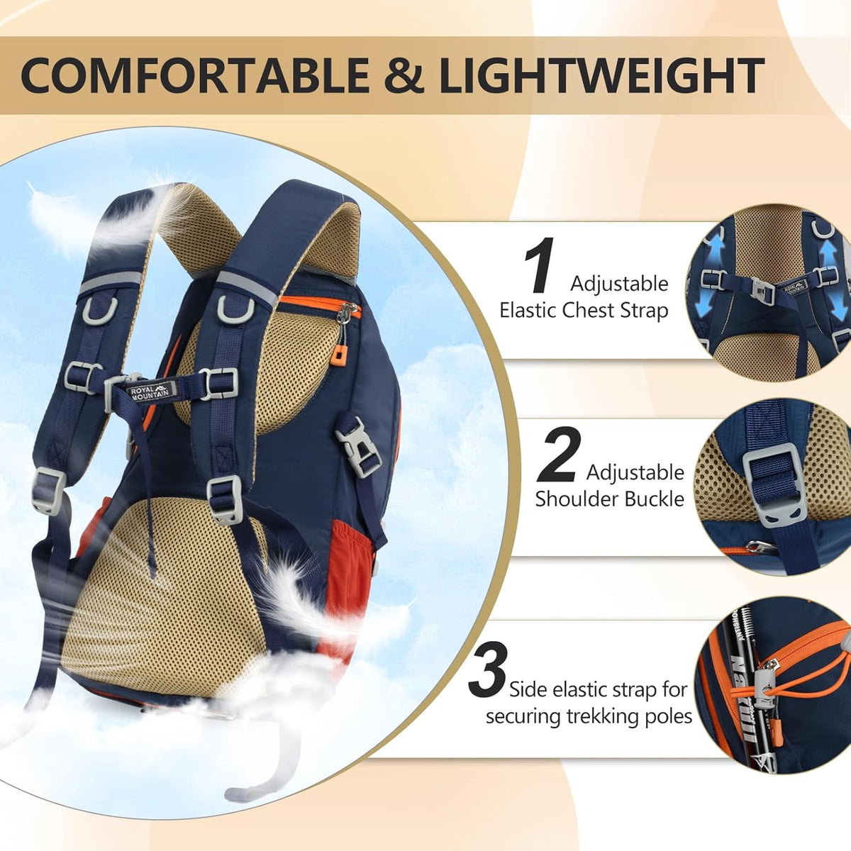 Small Hiking Backpack, 20L Lightweight Travel Backpacks For Men Women, Water Resistant Outdoor Day Pack, Ultralight Camping Daypack Backpacks Fit For Camping. (With Rain-cover)