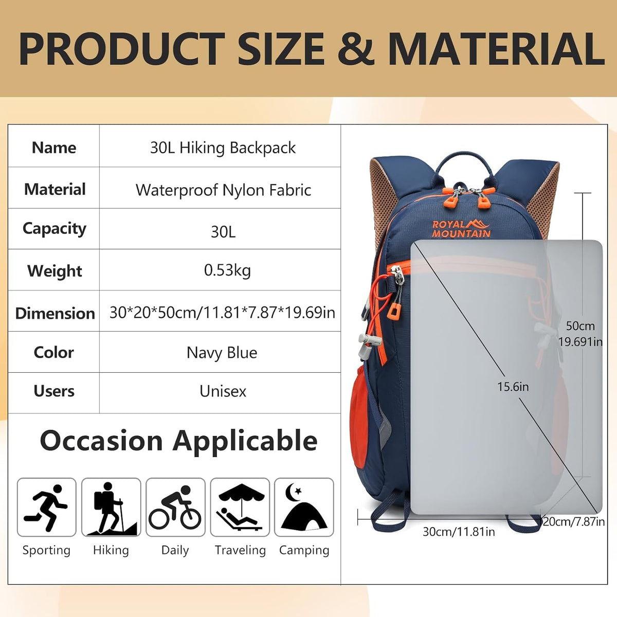 Small Hiking Backpack, 20L Lightweight Travel Backpacks For Men Women, Water Resistant Outdoor Day Pack, Ultralight Camping Daypack Backpacks Fit For Camping. (With Rain-cover)