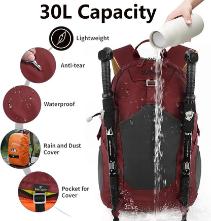 Small Hiking Backpack, 20L Lightweight Travel Backpacks For Men Women, Water Resistant Outdoor Day Pack, Ultralight Camping Daypack Backpacks Fit For Camping. (With Rain-cover)