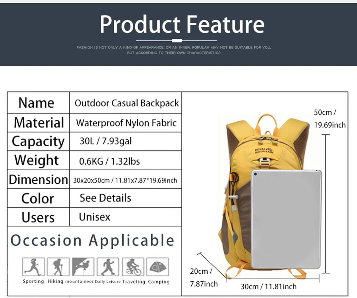 Small Hiking Backpack, 20L Lightweight Travel Backpacks For Men Women, Water Resistant Outdoor Day Pack, Ultralight Camping Daypack Backpacks Fit For Camping. (With Rain-cover)
